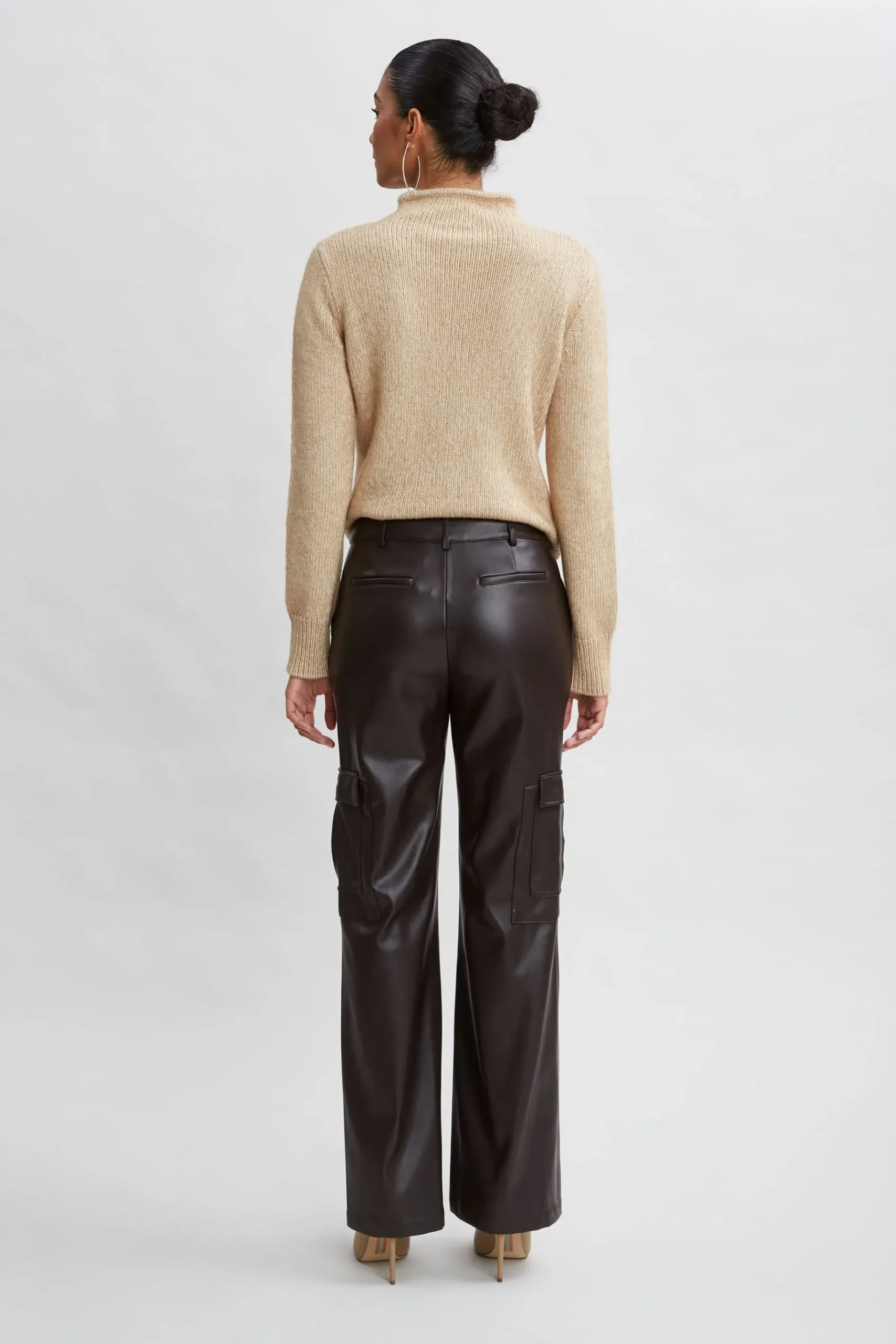 Elie Tahari Vegan Leather Cargo Pant- Bottoms
