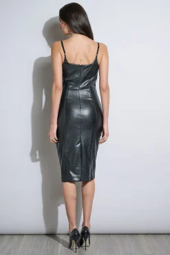 Elie Tahari Vegan Leather Dress- Dresses & Jumpsuits|Sleeveless Dresses