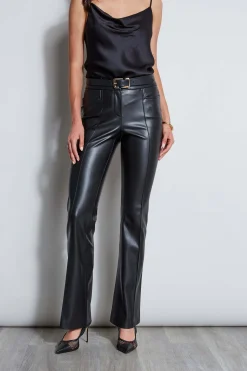 Elie Tahari Vegan Leather Seam Pant- Bottoms|Suiting