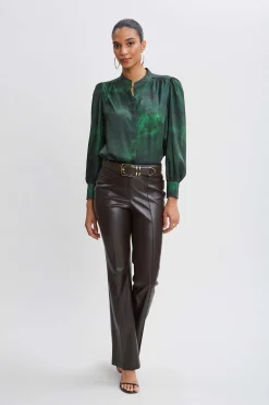 Elie Tahari Vegan Leather Seam Pants- Bottoms