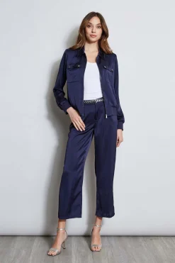 Elie Tahari Washed Satin Fluid Pant- Bottoms