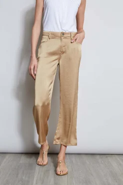 Elie Tahari Washed Satin Fluid Pant- Bottoms