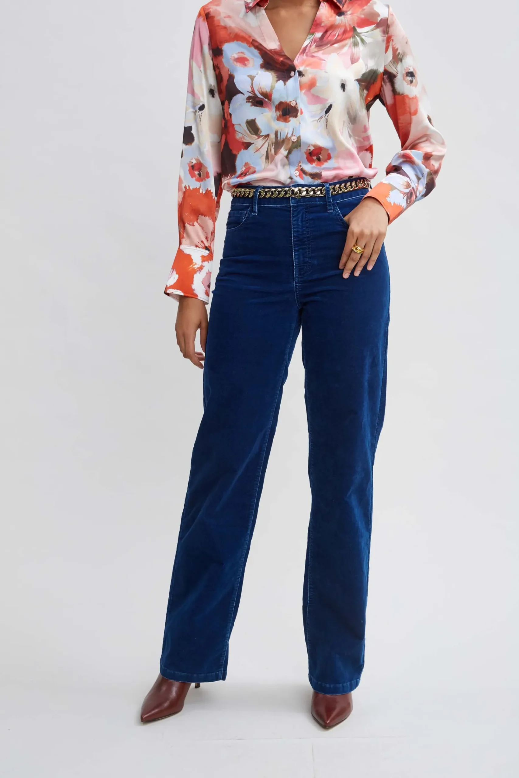 Elie Tahari Washed Velvet Pant- Bottoms