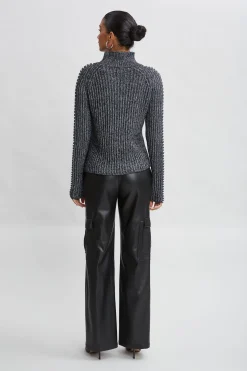 Elie Tahari Whipstitch Cotton Wool Sweater- Tops & Sweaters