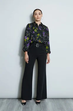 Elie Tahari Wide Leg Belted Pant- Bottoms