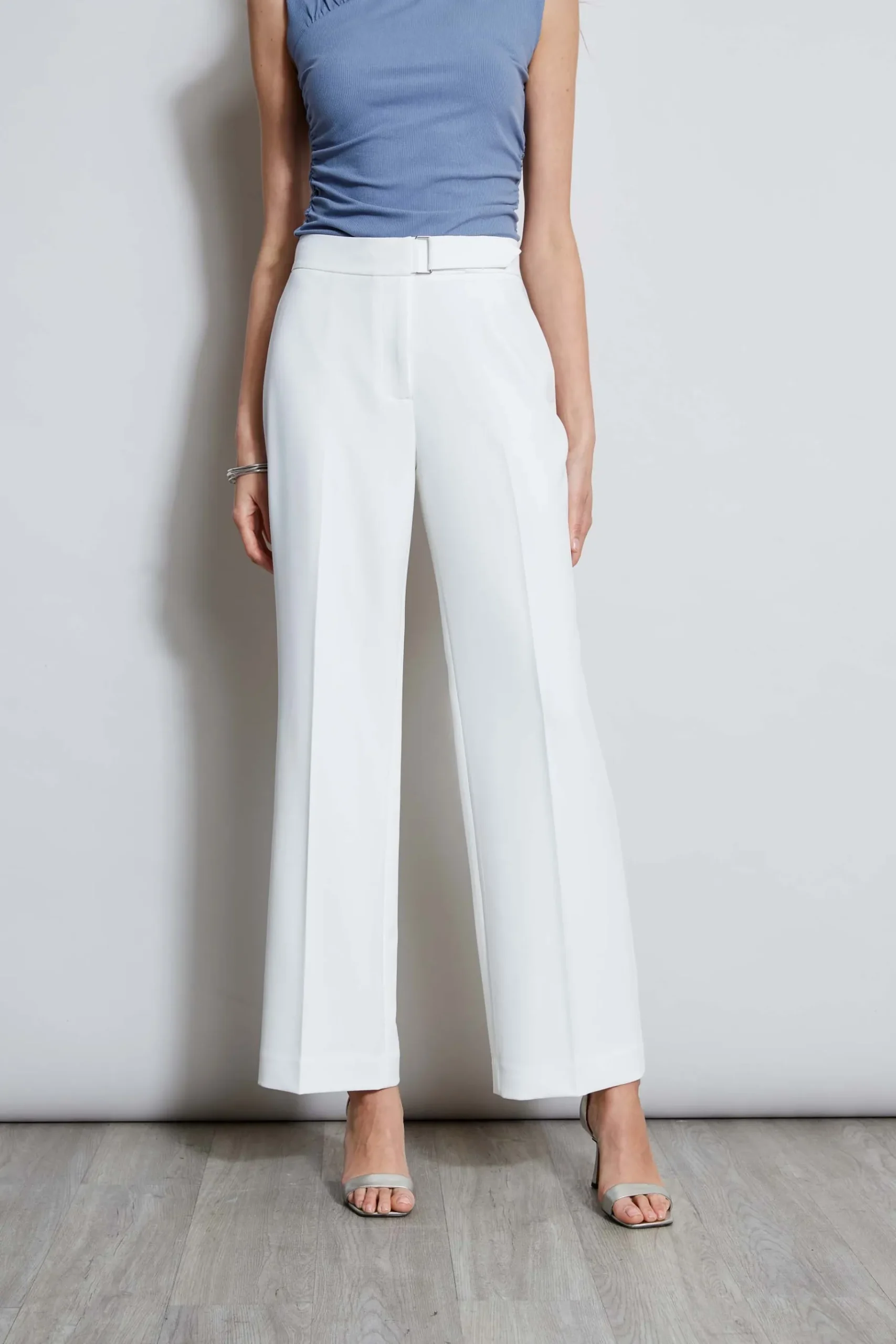 Elie Tahari Wide Leg Self-Belt Pant- Bottoms