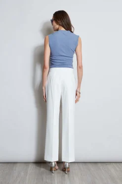 Elie Tahari Wide Leg Self-Belt Pant- Bottoms