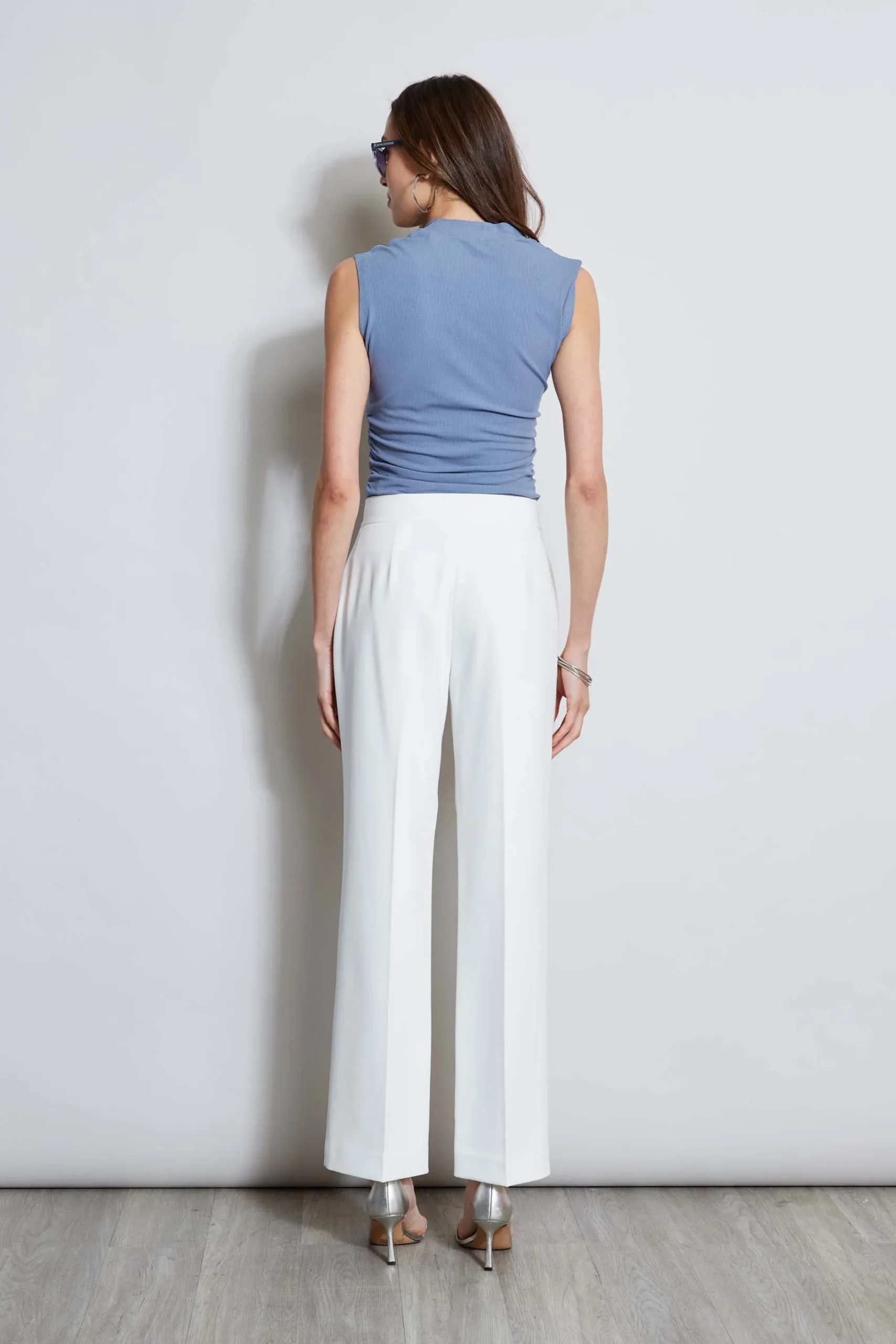 Elie Tahari Wide Leg Self-Belt Pant- Bottoms