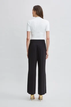 Elie Tahari Wide Leg Slit Pant- Bottoms|Suiting