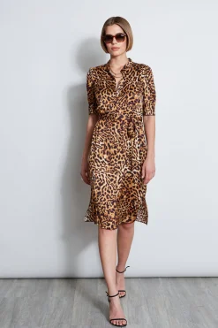 Elie Tahari Wildcat Shirt Dress- Dresses & Jumpsuits|Short Sleeve Dresses