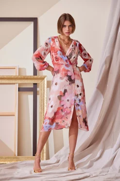 Elie Tahari Wintergarden Floral Dress- Dresses & Jumpsuits|Long Sleeve Dresses