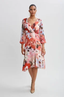 Elie Tahari Wintergarden Floral Dress- Dresses & Jumpsuits|Long Sleeve Dresses