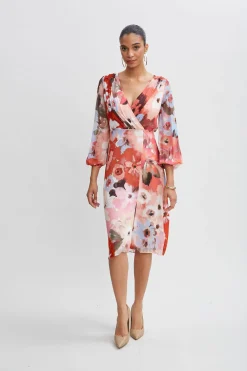 Elie Tahari Wintergarden Floral Dress- Dresses & Jumpsuits|Long Sleeve Dresses