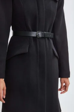 Elie Tahari Wool Belted Panel Coat- Coats