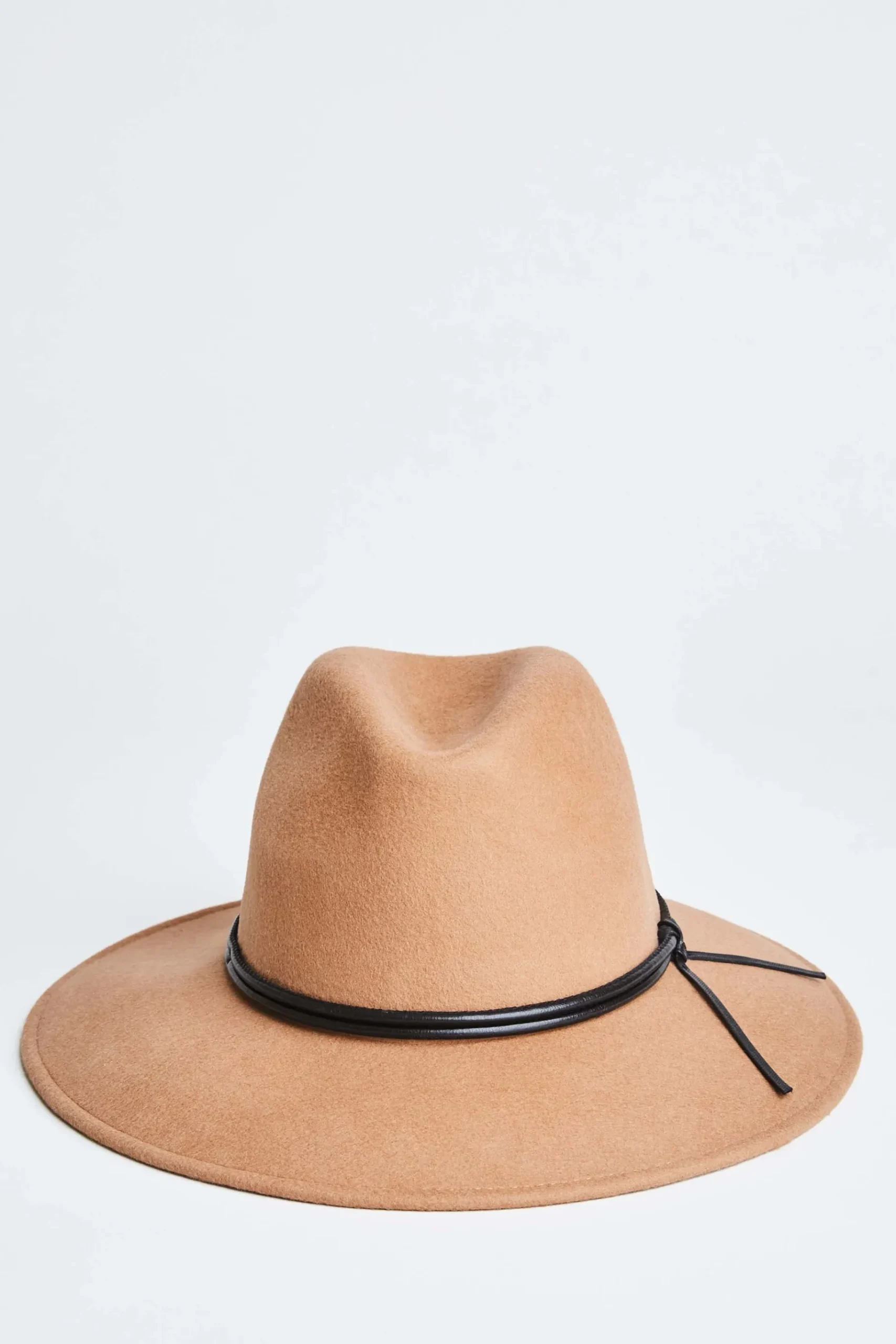 Elie Tahari Wool Wide Brim Leather Trim Fedora Hat- Fragrance|Gloves